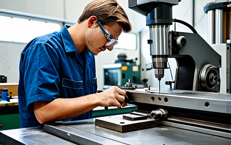 기계가공 기사 실기 작업 공정 - Lathe Operation**
"A skilled metalworker, fully clothed in appropriate workshop attire, carefully o... 기계가공 기사 실기 작업 공정 - Lathe Operation**
"A skilled metalworker, fully clothed in appropriate workshop attire, carefully o...