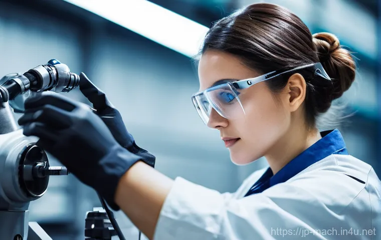 기계가공 산업기사 합격 비결 - **Prompt: The Craft of Precision in the AI Era**
    "A highly skilled and focused female machining ...