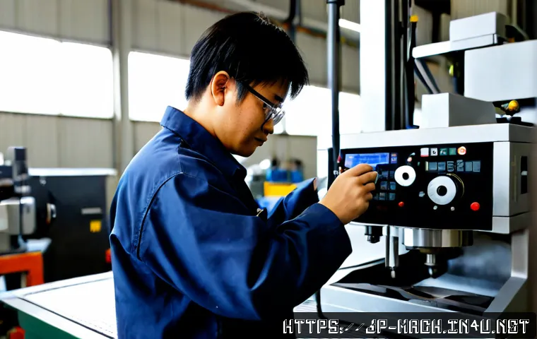 기계가공 프리랜서로 활동하는 법 - Photorealistic independent CNC machinist in a clean compact workshop, wearing safety glasses and pra...